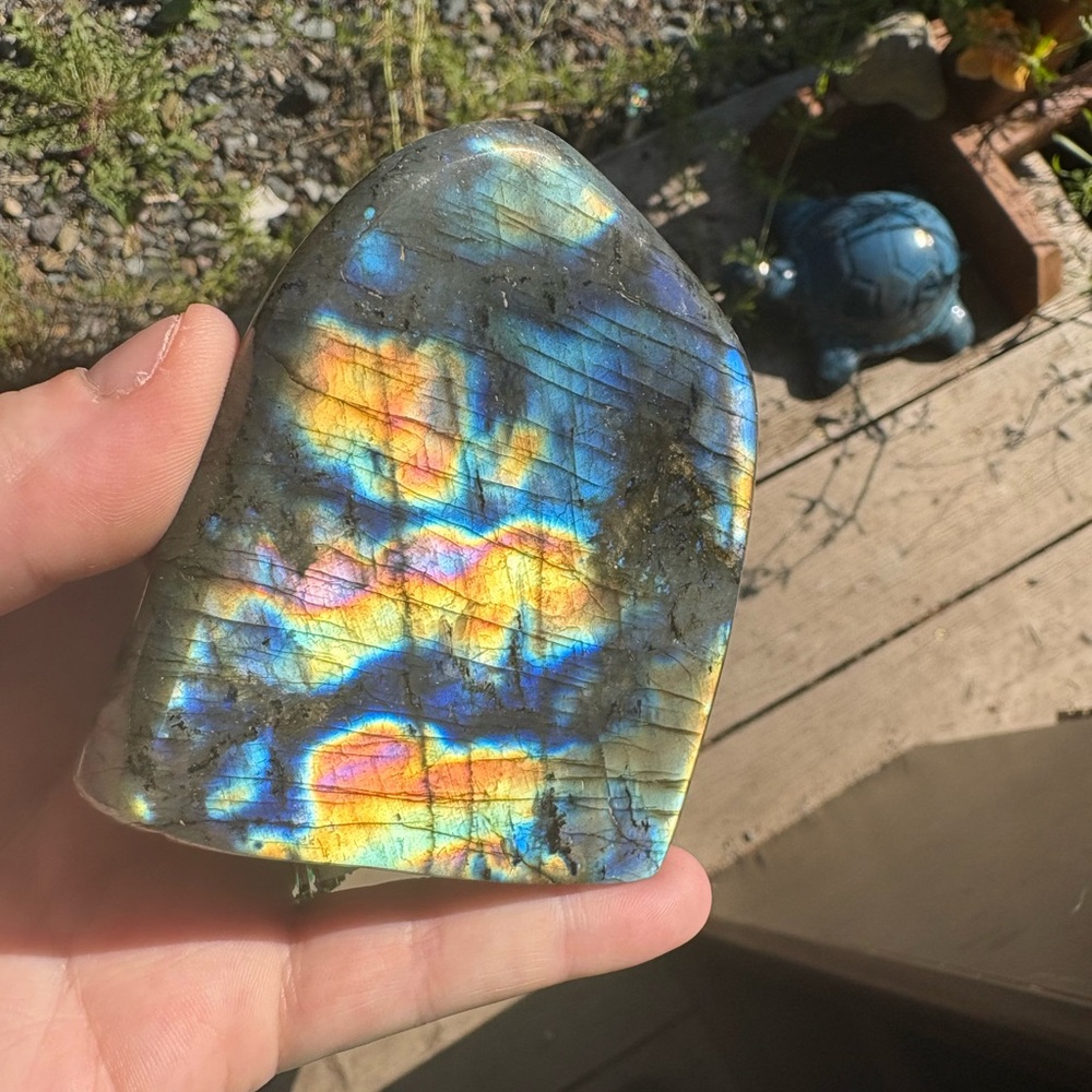 Iridescent Labradorite Stone Slightly Wobbly